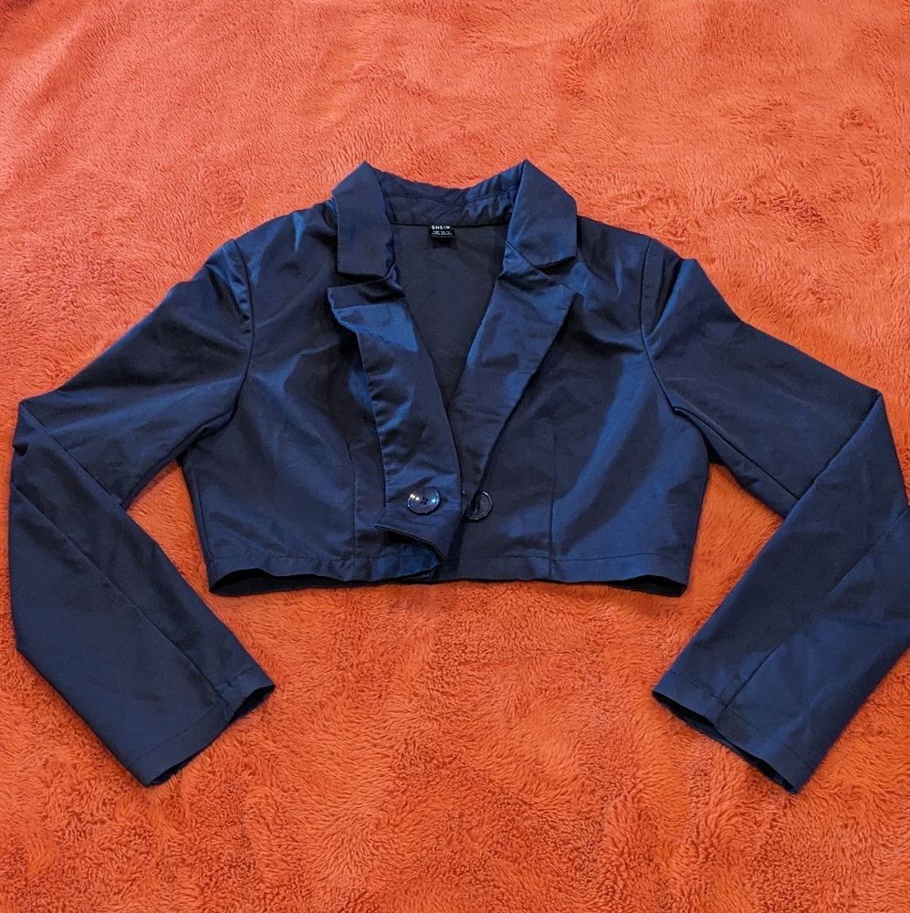 Royal blue crop blazer